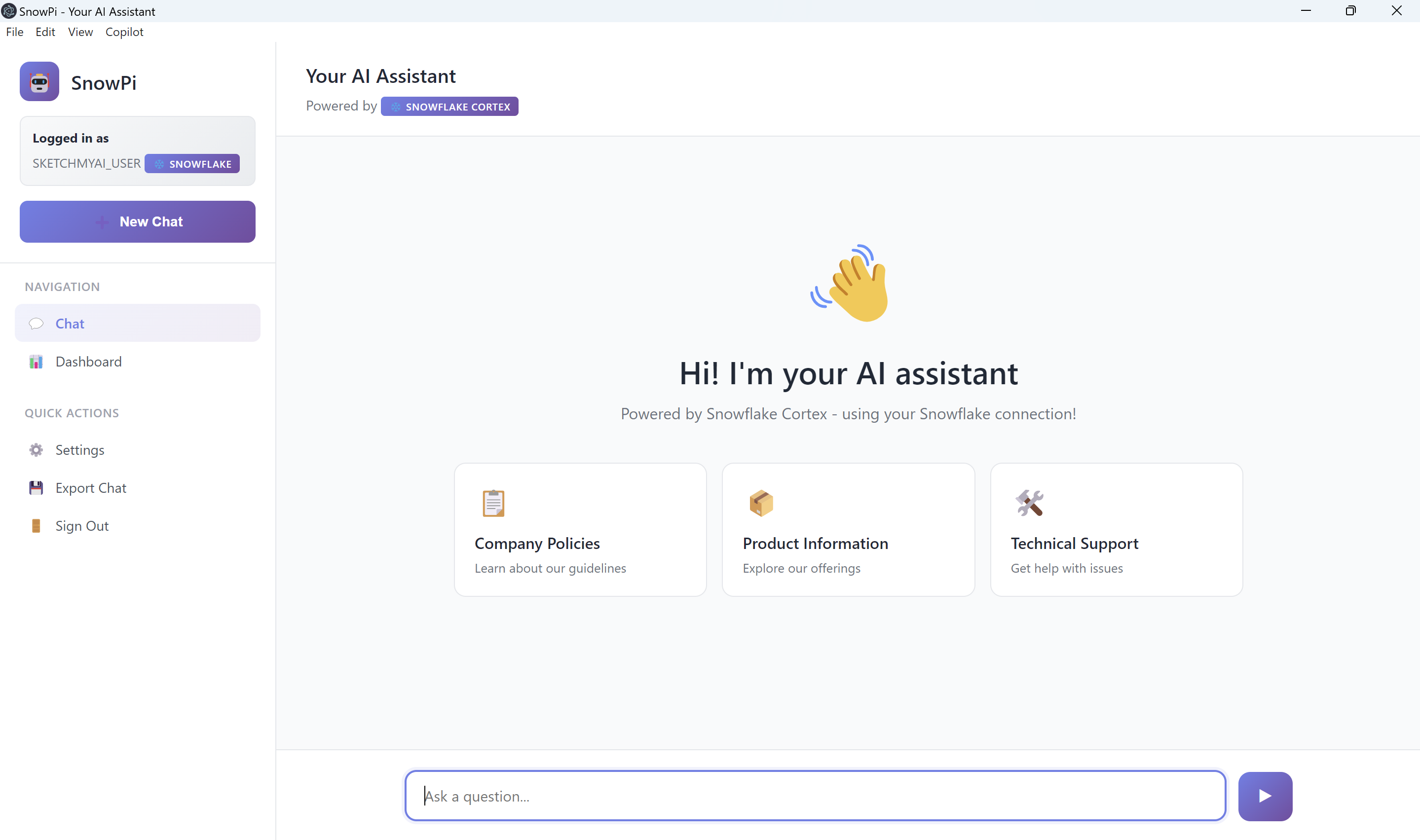 SnowPi AI Assistant Interface